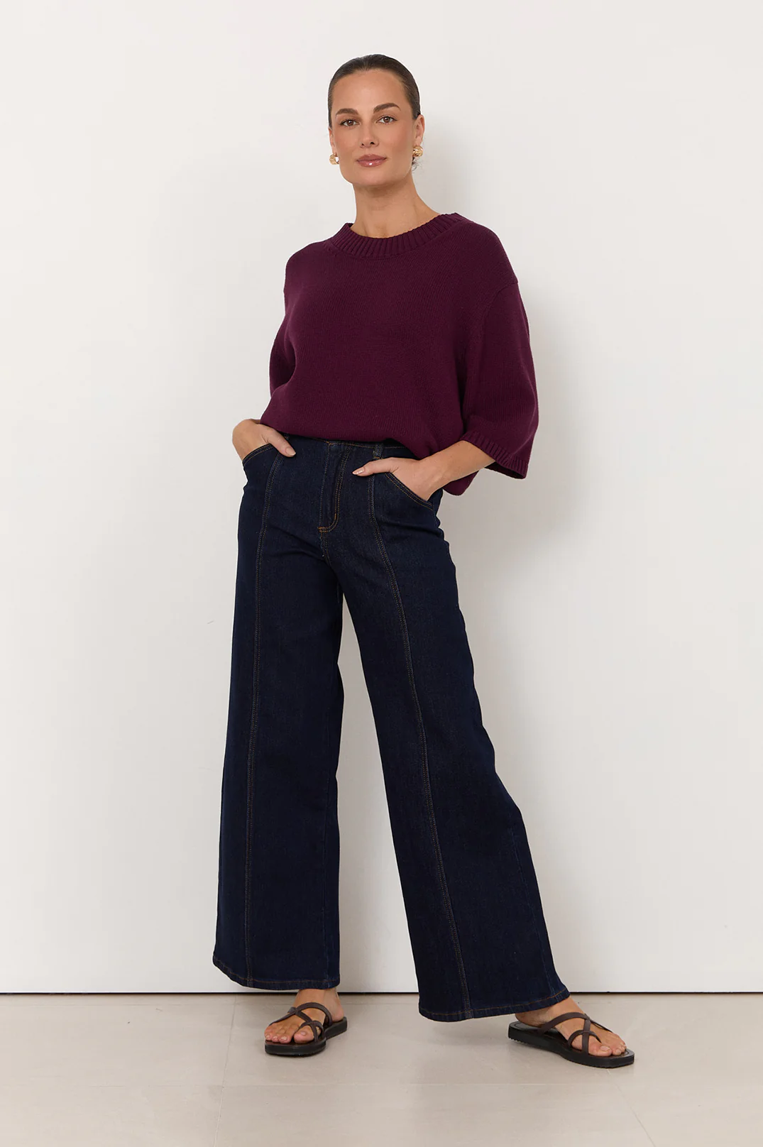 Adele Wide Leg Jean (Dark Denim) - Image 3