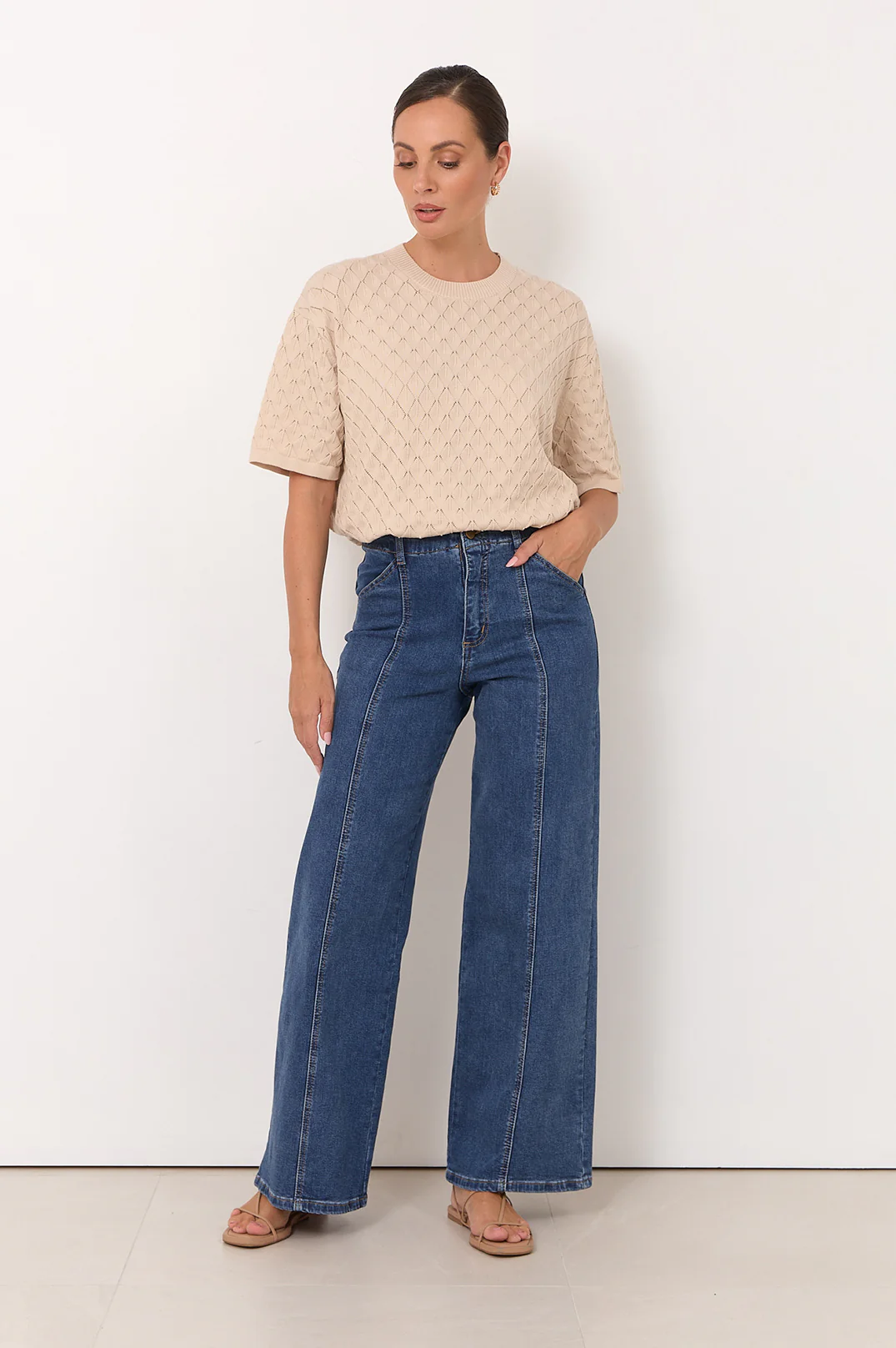 Adele Wide Leg Jean (Mid Denim) - Image 3
