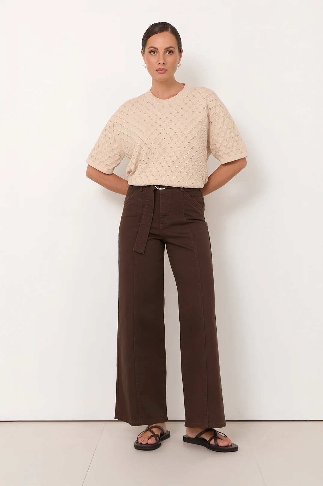 Adele Wide Leg Jean (Chocolate) - Image 3