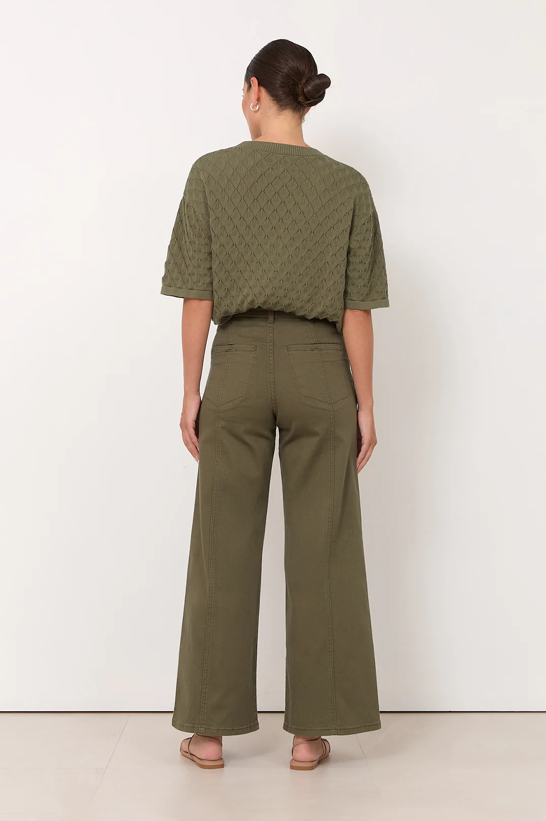 Adele Wide Leg Jean (Khaki) - Image 2
