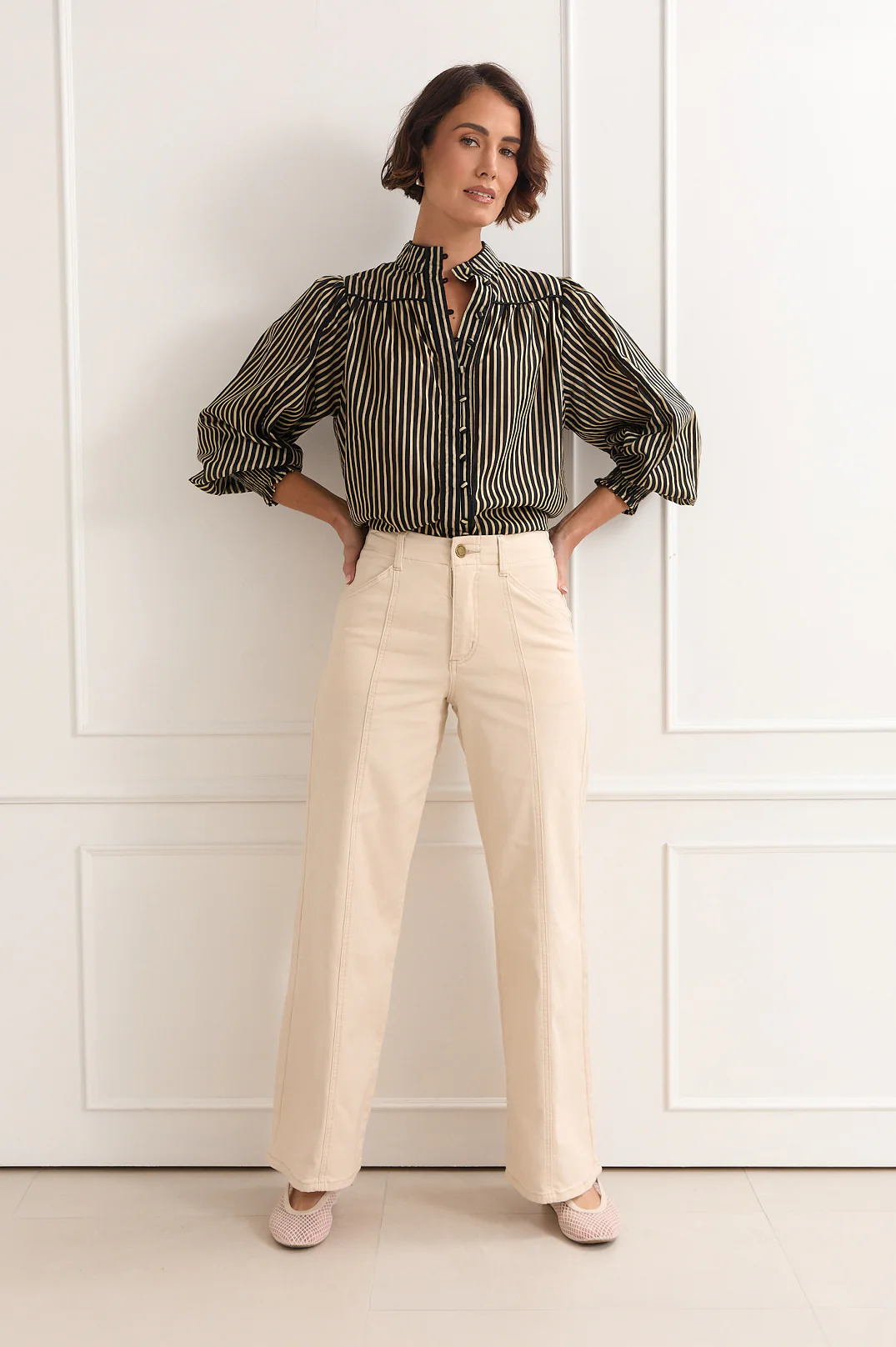 Adele Wide Leg Jean (Stone) - Image 5