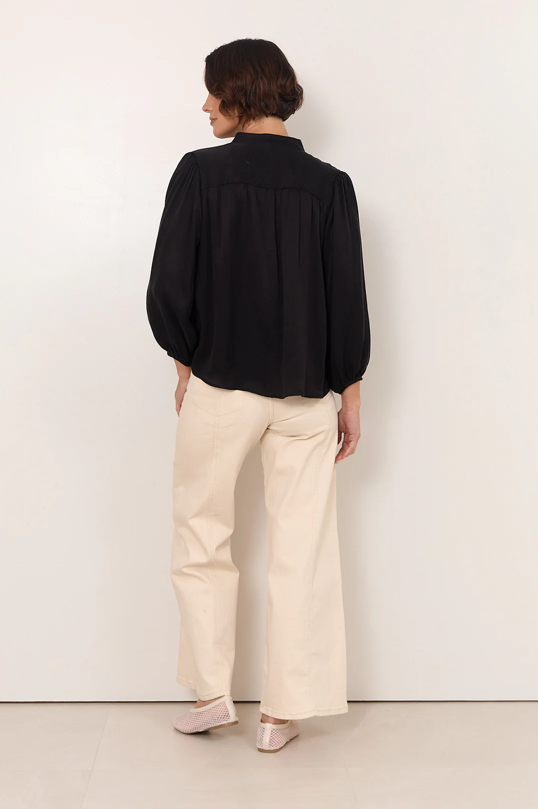 Adele Wide Leg Jean (Stone) - Image 6