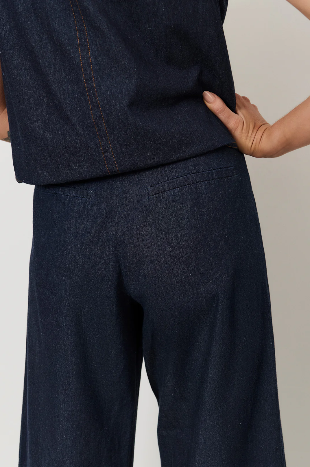 Agatha Cropped Lightweight Denim Pant (Denim) - Image 4