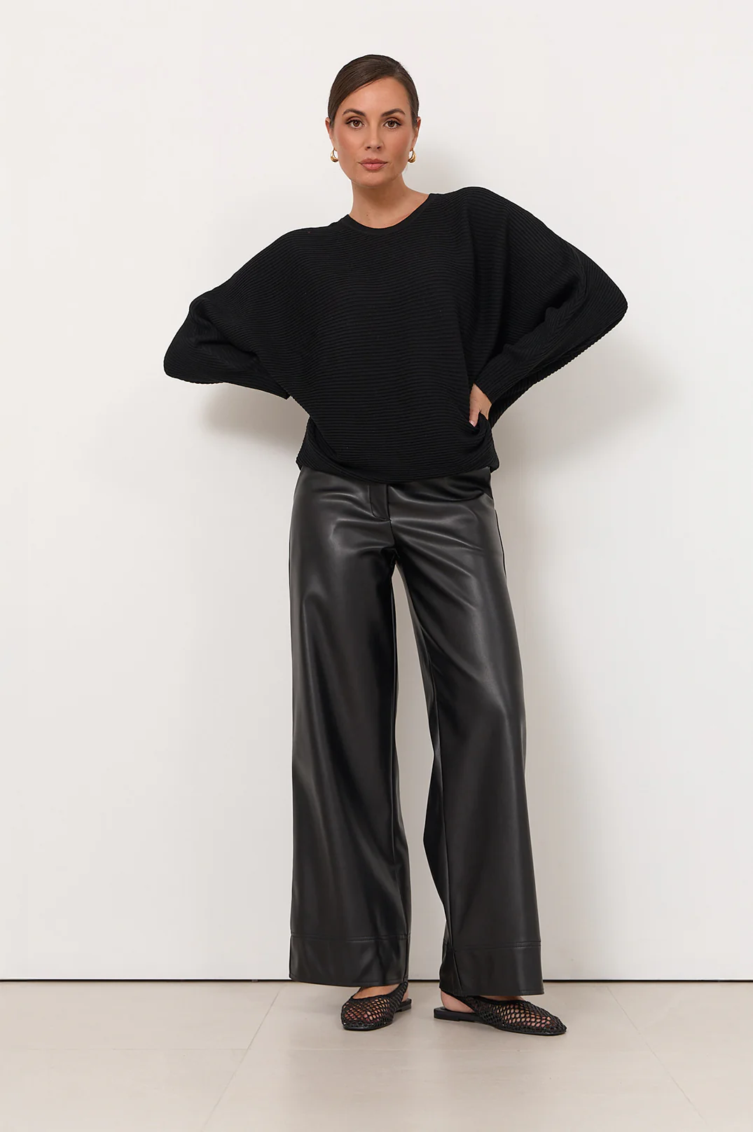 Agatha Faux Leather Pant (Black)