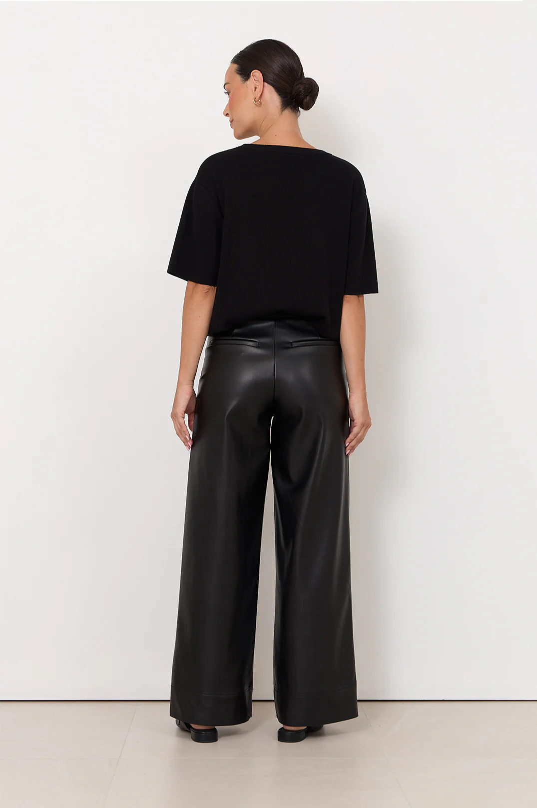Agatha Faux Leather Pant (Black) - Image 4