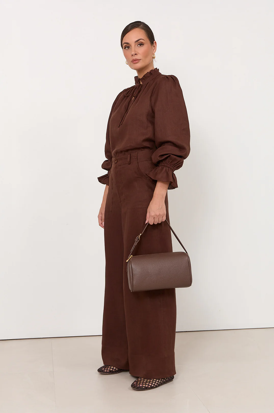 Alexia Square Shoulder Bag (Chocolate) - Image 2