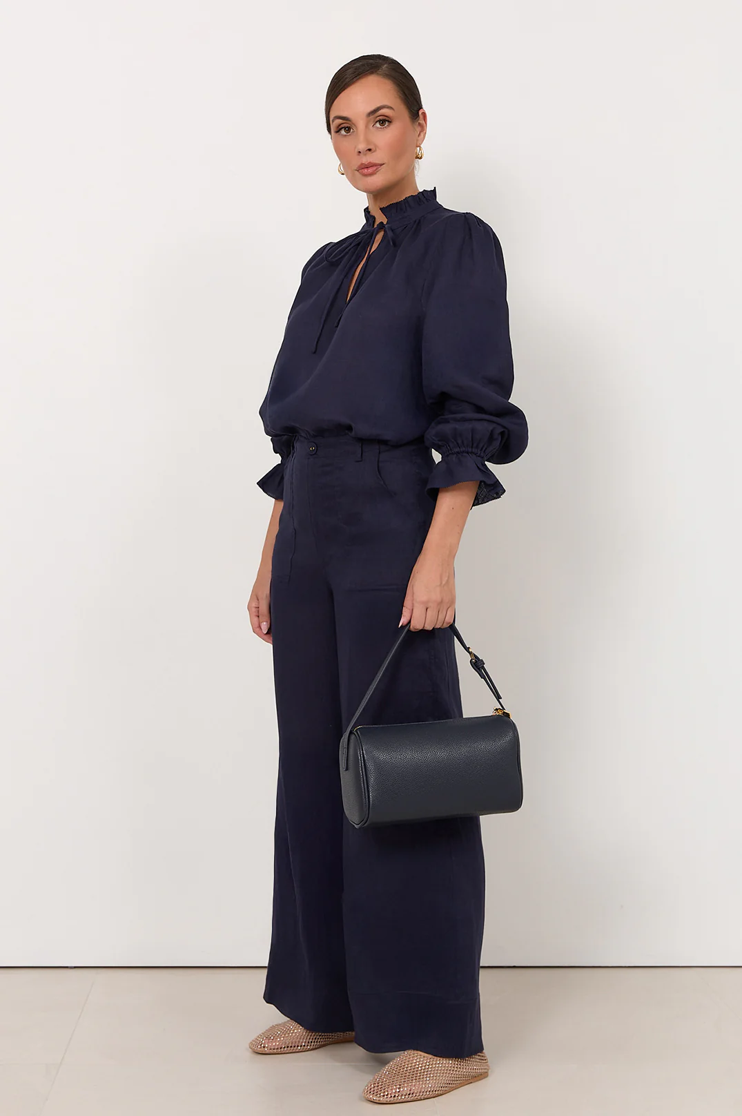 Alexia Square Shoulder Bag (Navy) - Image 2