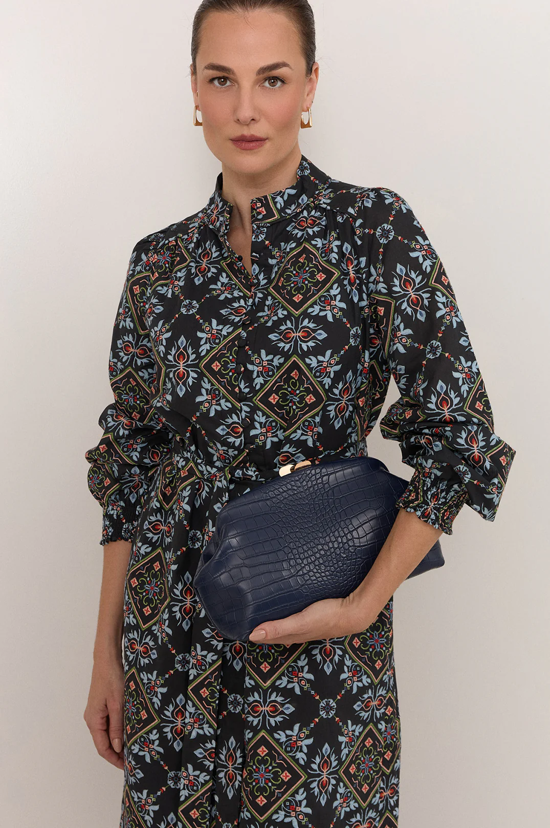 Archer Croc Clip Top Event Clutch (Navy) - Image 2