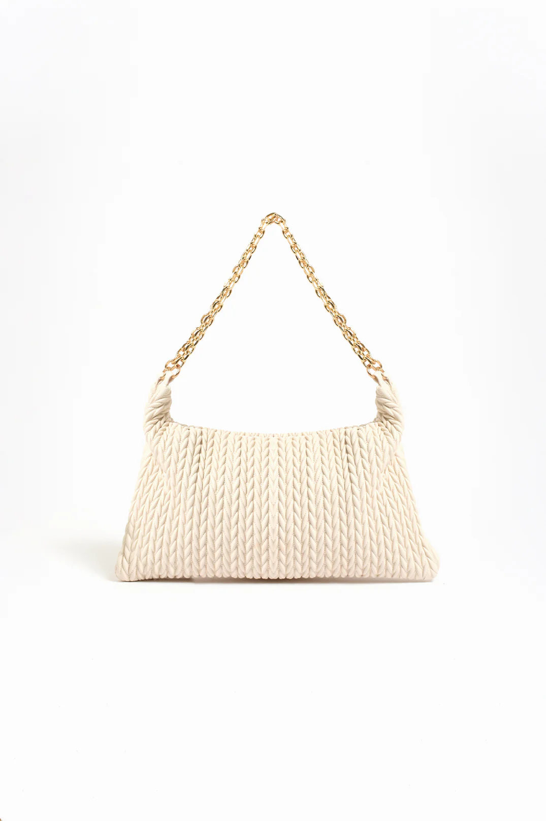 Arrow Weave Shoulder Bag (Stone)