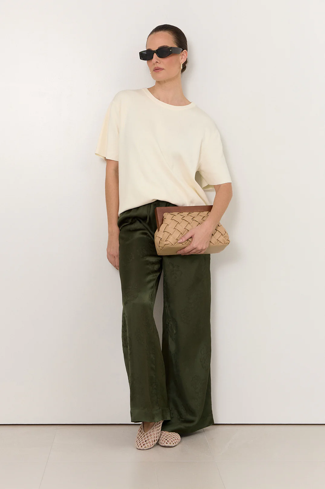 Asani Brocade Wide Leg Pant (Green) - Image 3
