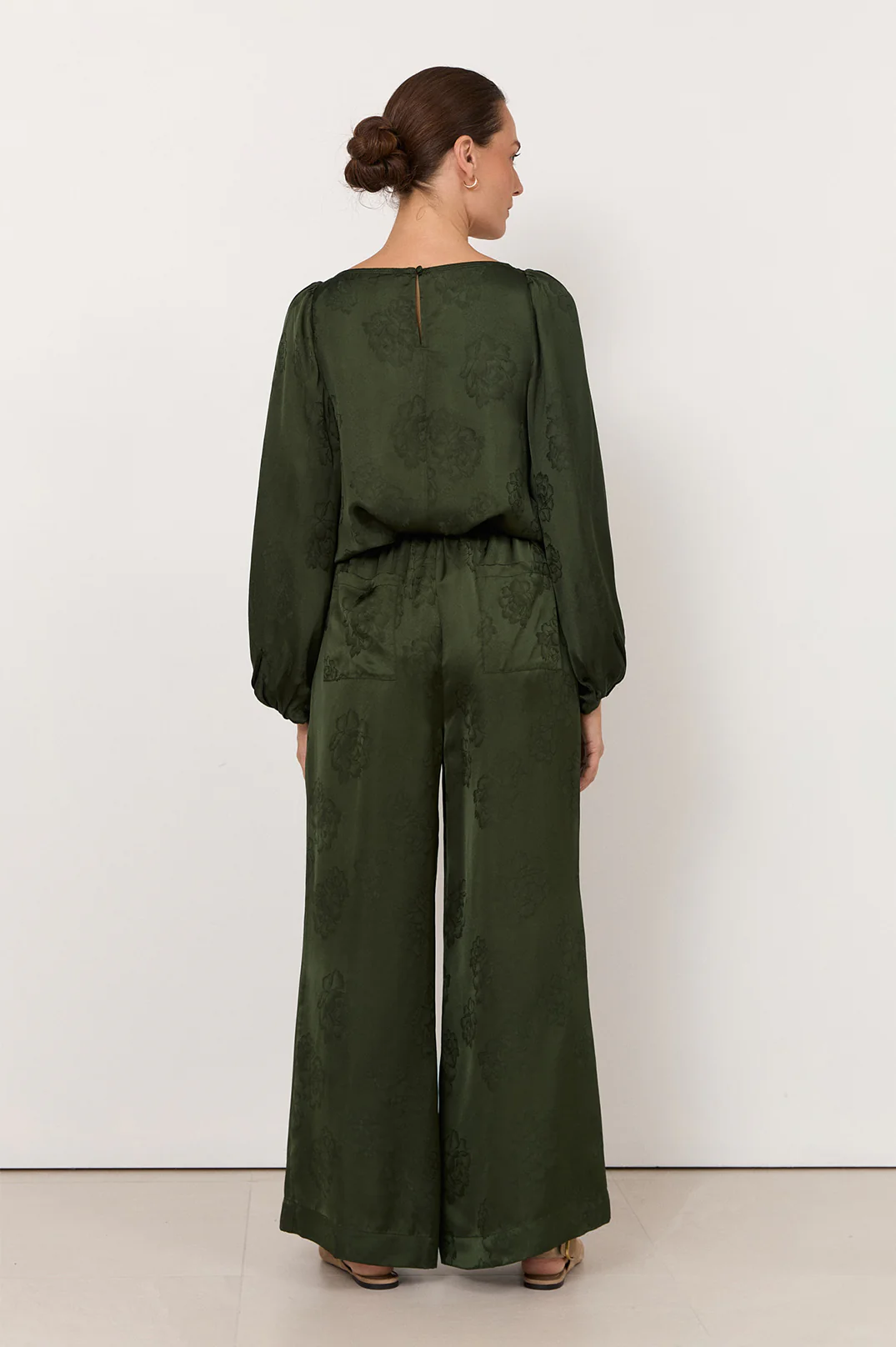Asani Brocade Wide Leg Pant (Green) - Image 5