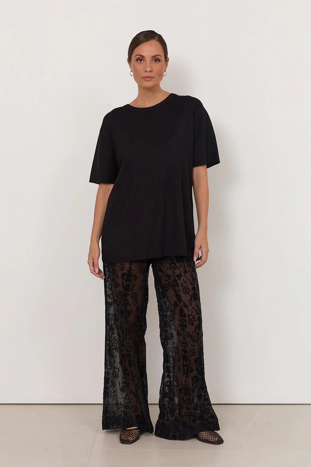 Asani Burnout Wide Leg Pant (Black) - Image 3