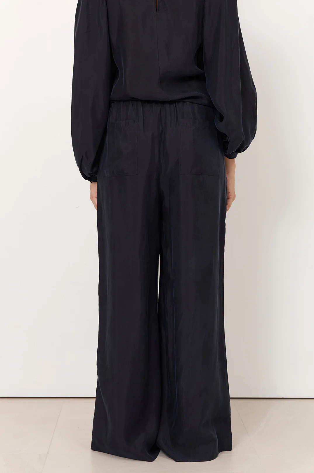 Asani Cupro Wide Leg Pant (Navy) - Image 4