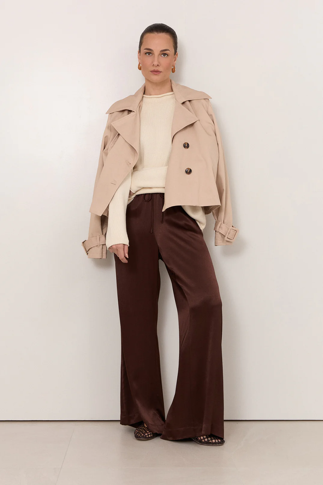 Asani Satin Wide Leg Pant (Chocolate) - Image 4