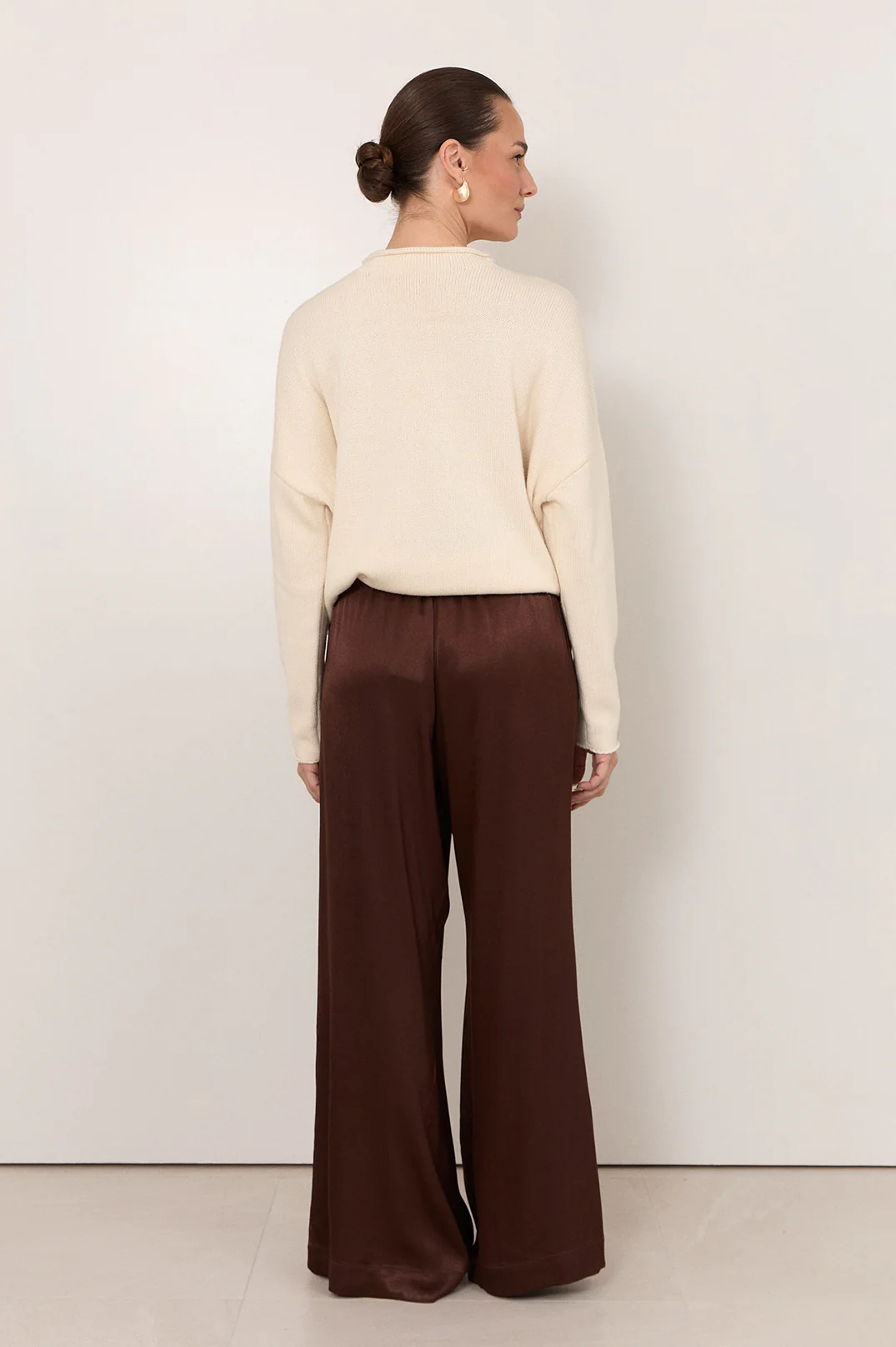 Asani Satin Wide Leg Pant (Chocolate) - Image 5