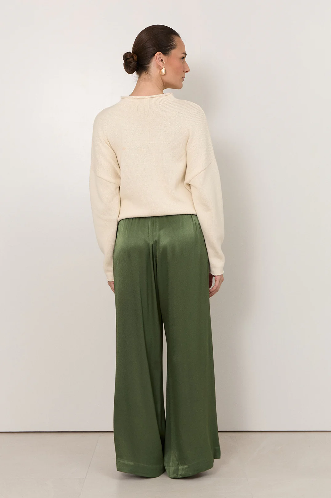 Asani Satin Wide Leg Pant (Olive) - Image 6