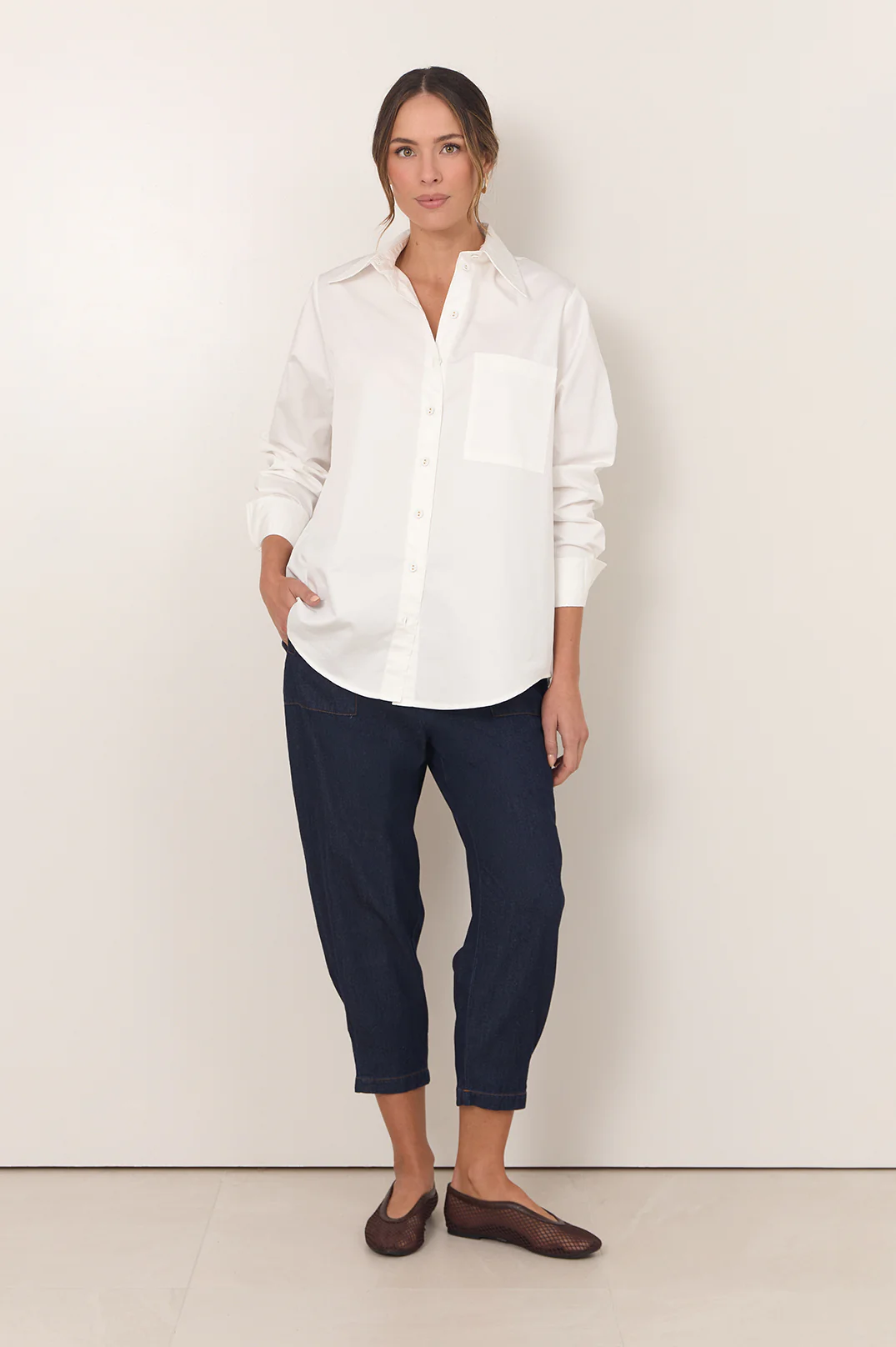 Ashlyn Cropped Lightweight Denim Pant (Denim) - Image 3