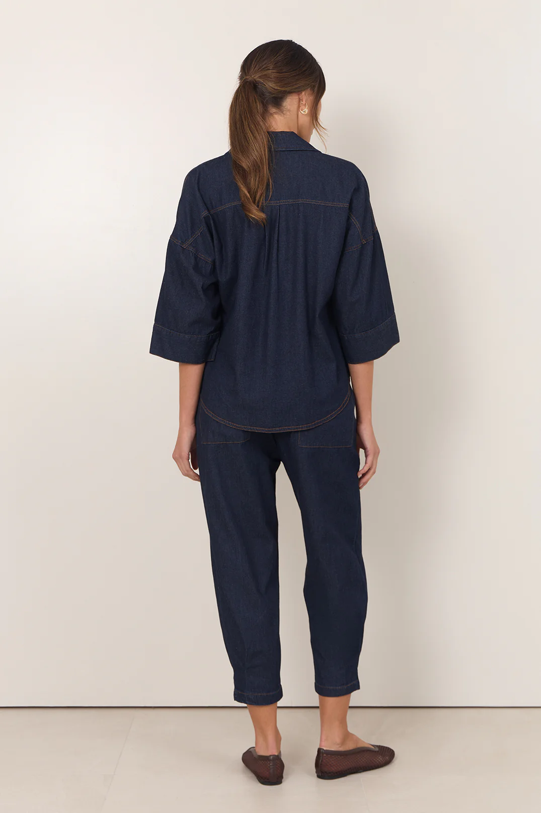 Ashlyn Cropped Lightweight Denim Pant (Denim) - Image 4