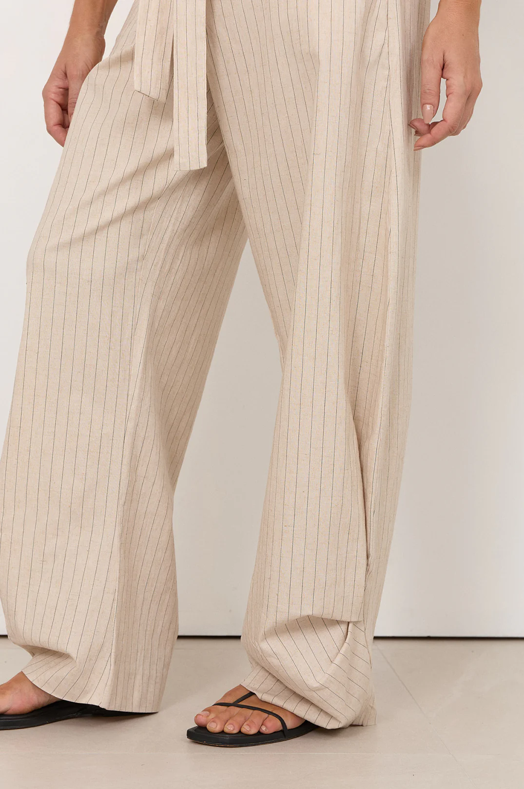 Audrey Pinstripe Tapered Pant (Stone) - Image 4