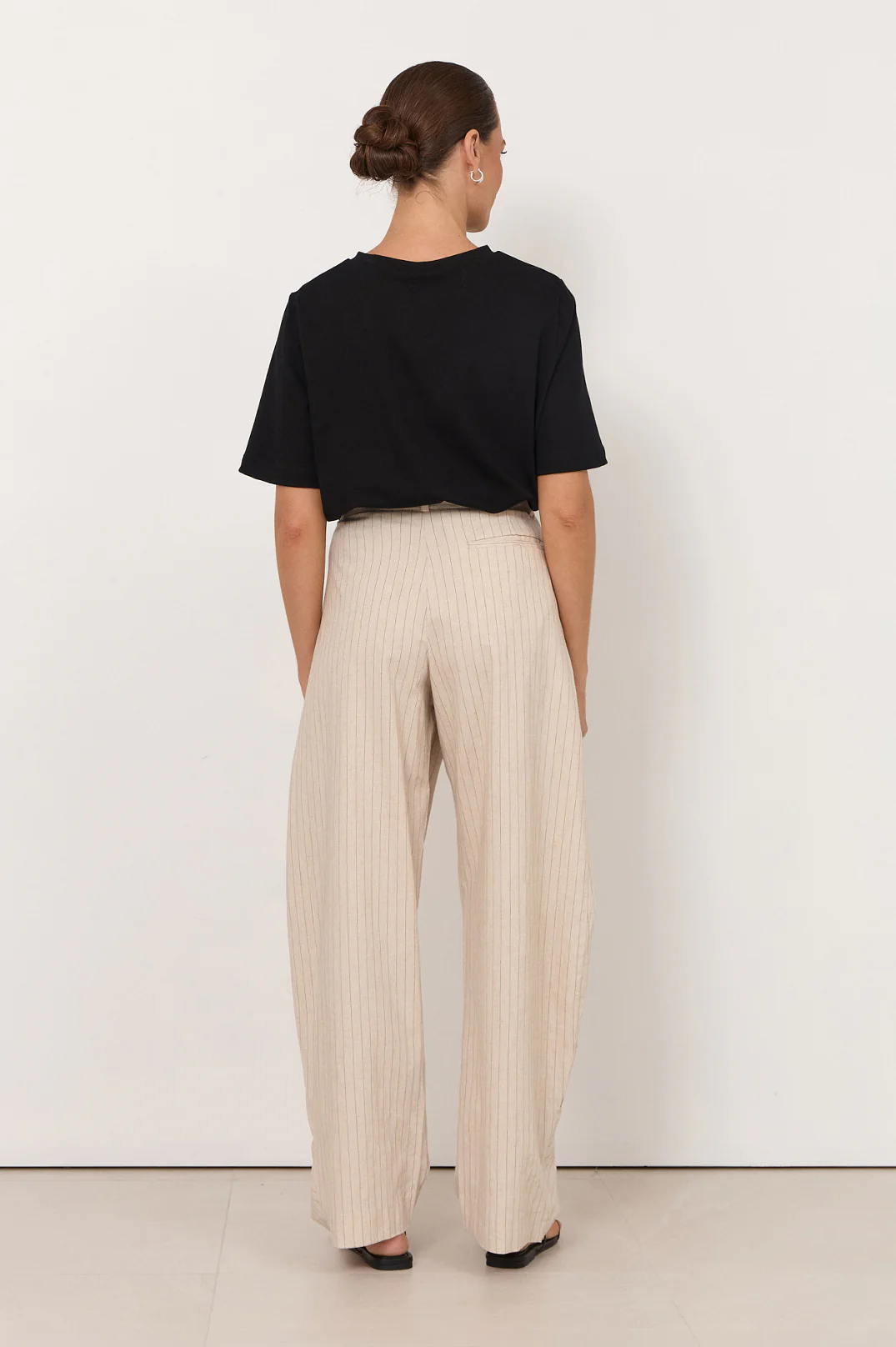 Audrey Pinstripe Tapered Pant (Stone) - Image 5