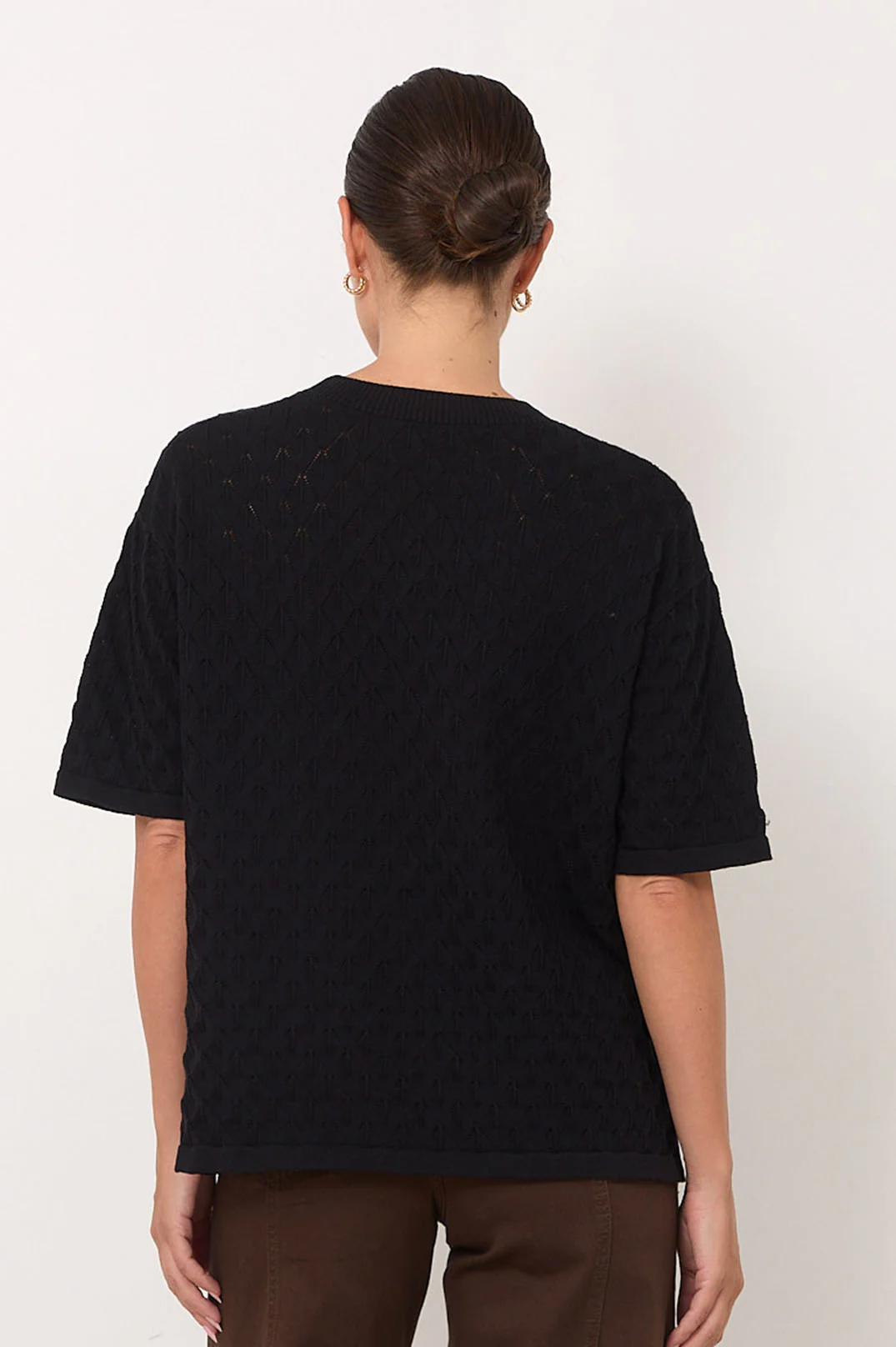 Bethany Textured Knit Top (Black) - Image 4