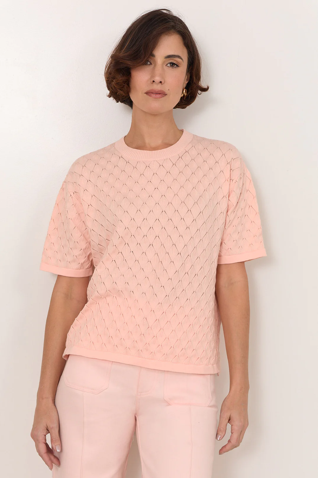 Bethany Textured Knit Top (Pink)