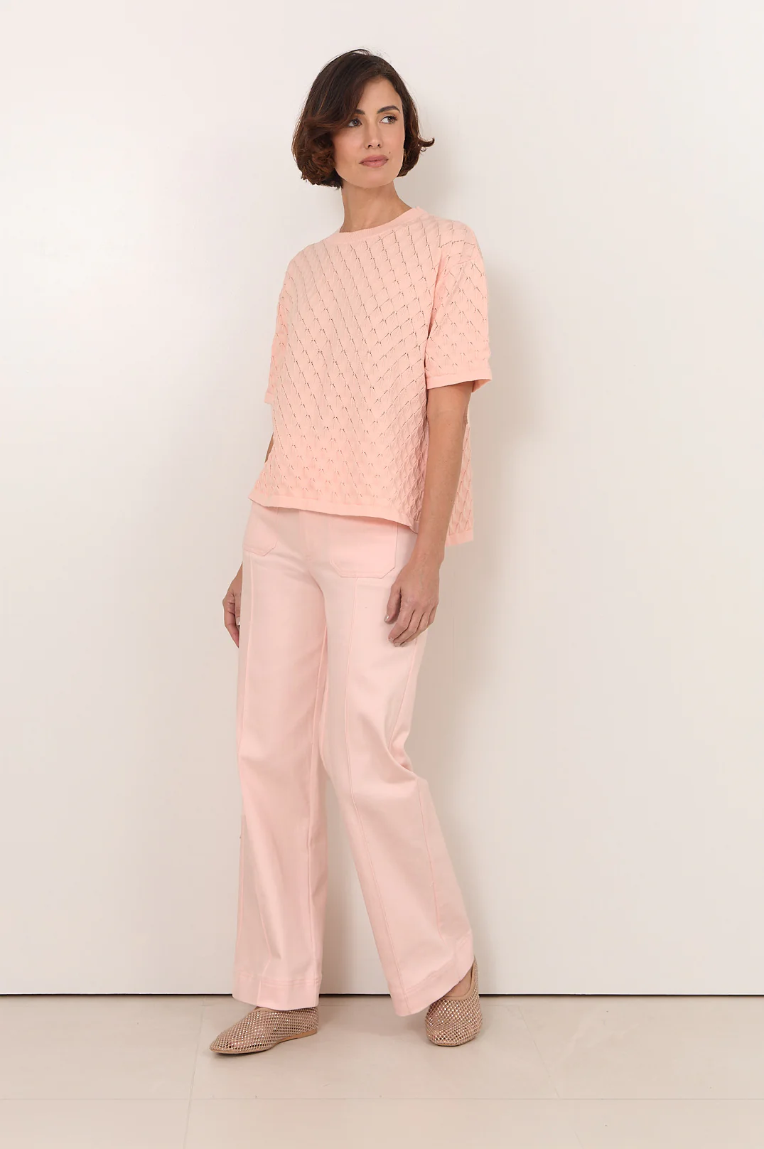 Bethany Textured Knit Top (Pink) - Image 2