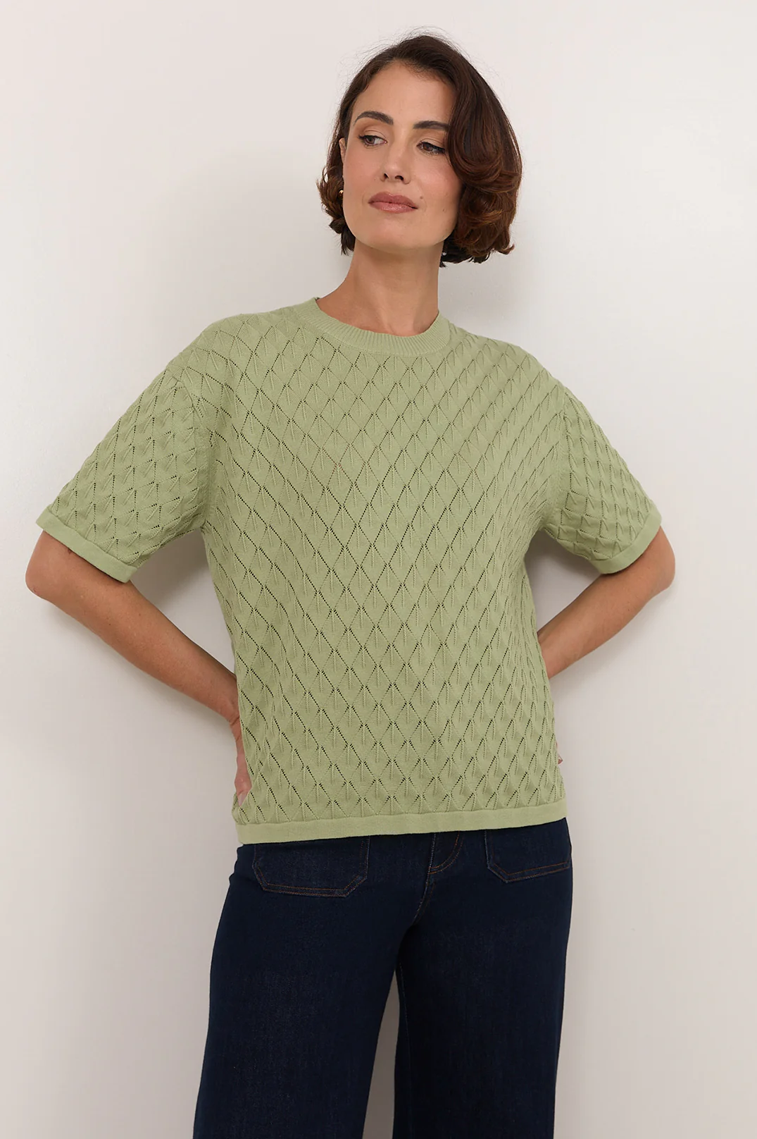 Bethany Textured Knit Top (Sage) - Image 2