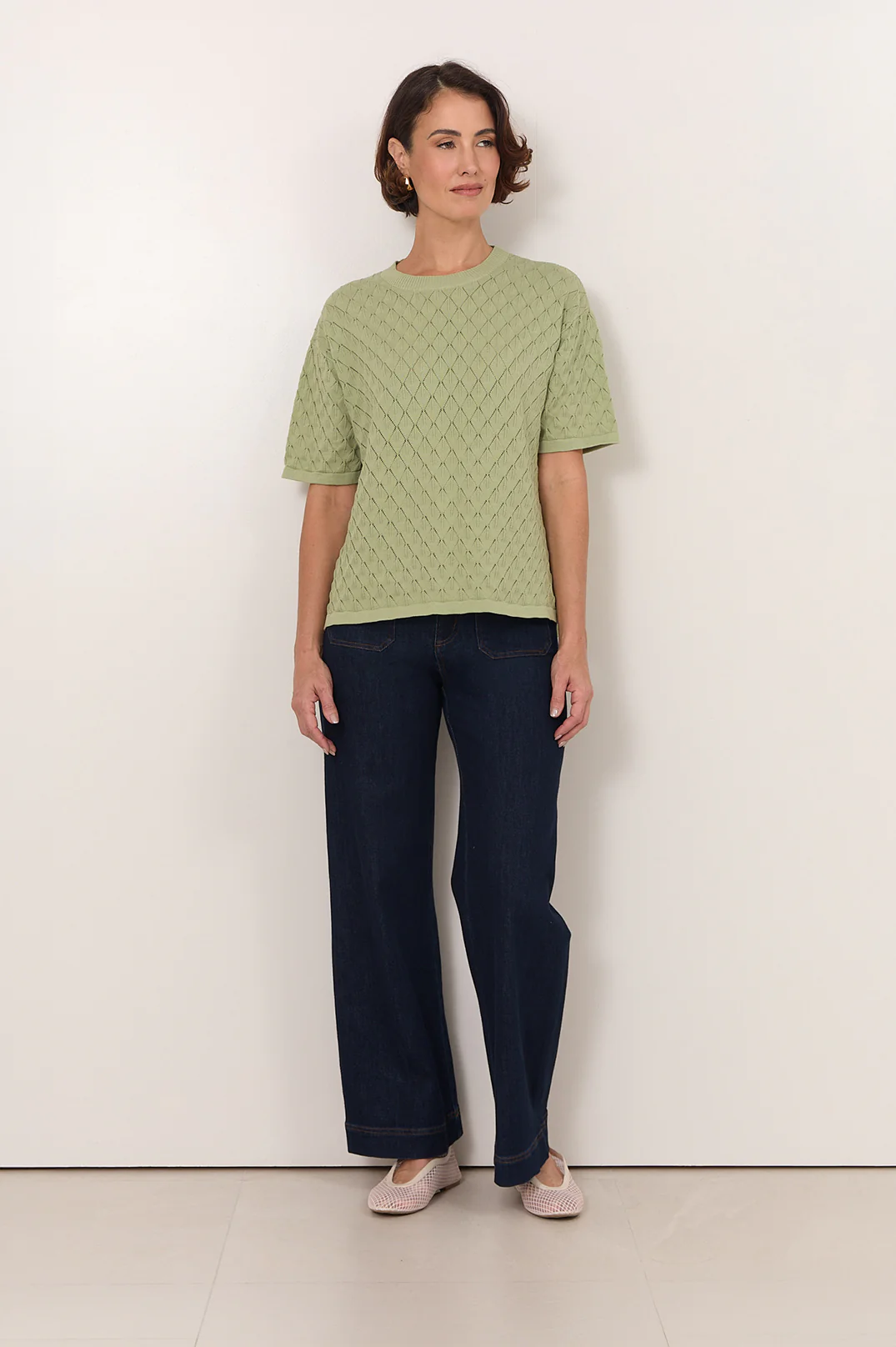 Bethany Textured Knit Top (Sage) - Image 3