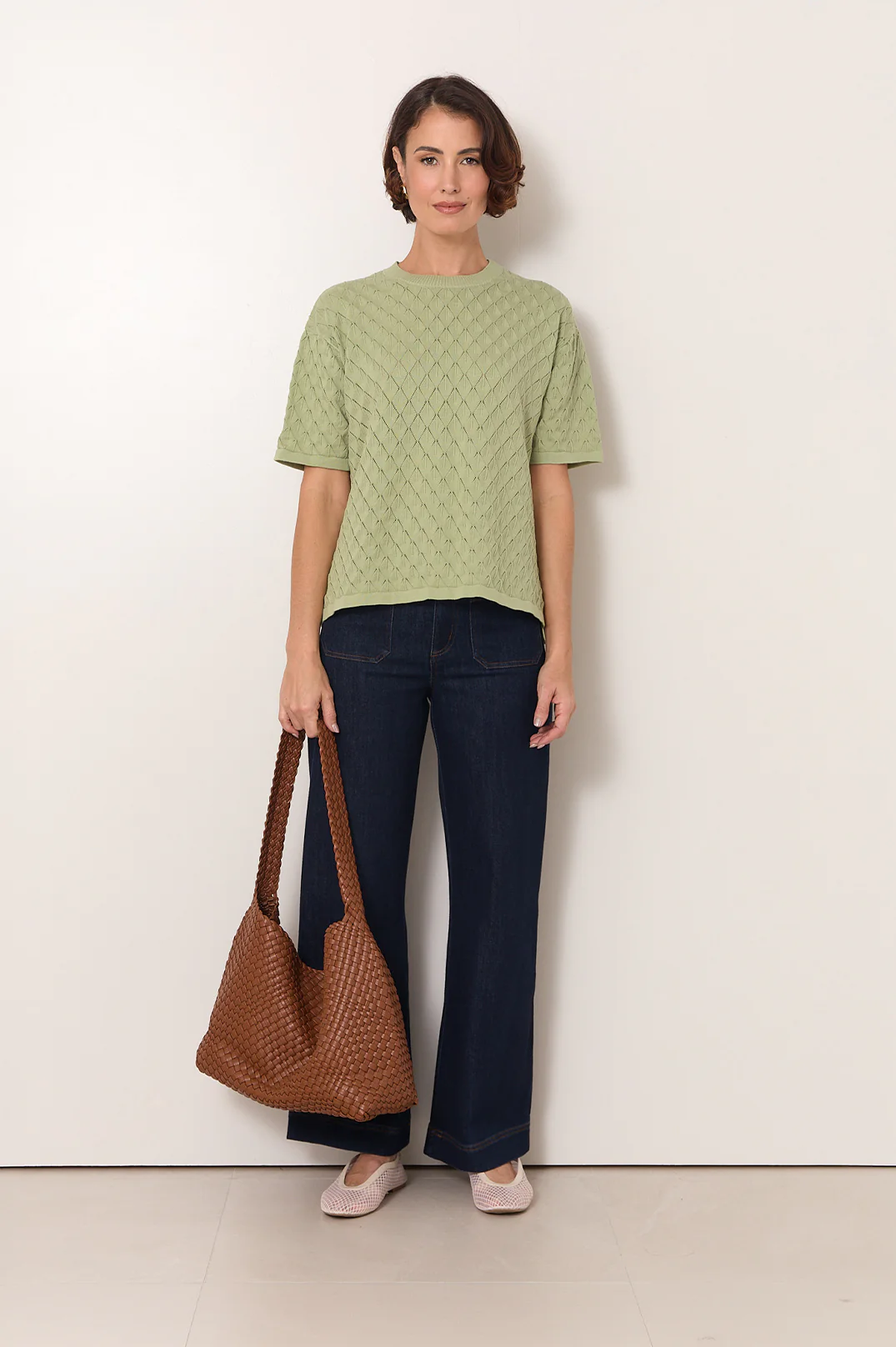 Bethany Textured Knit Top (Sage) - Image 4