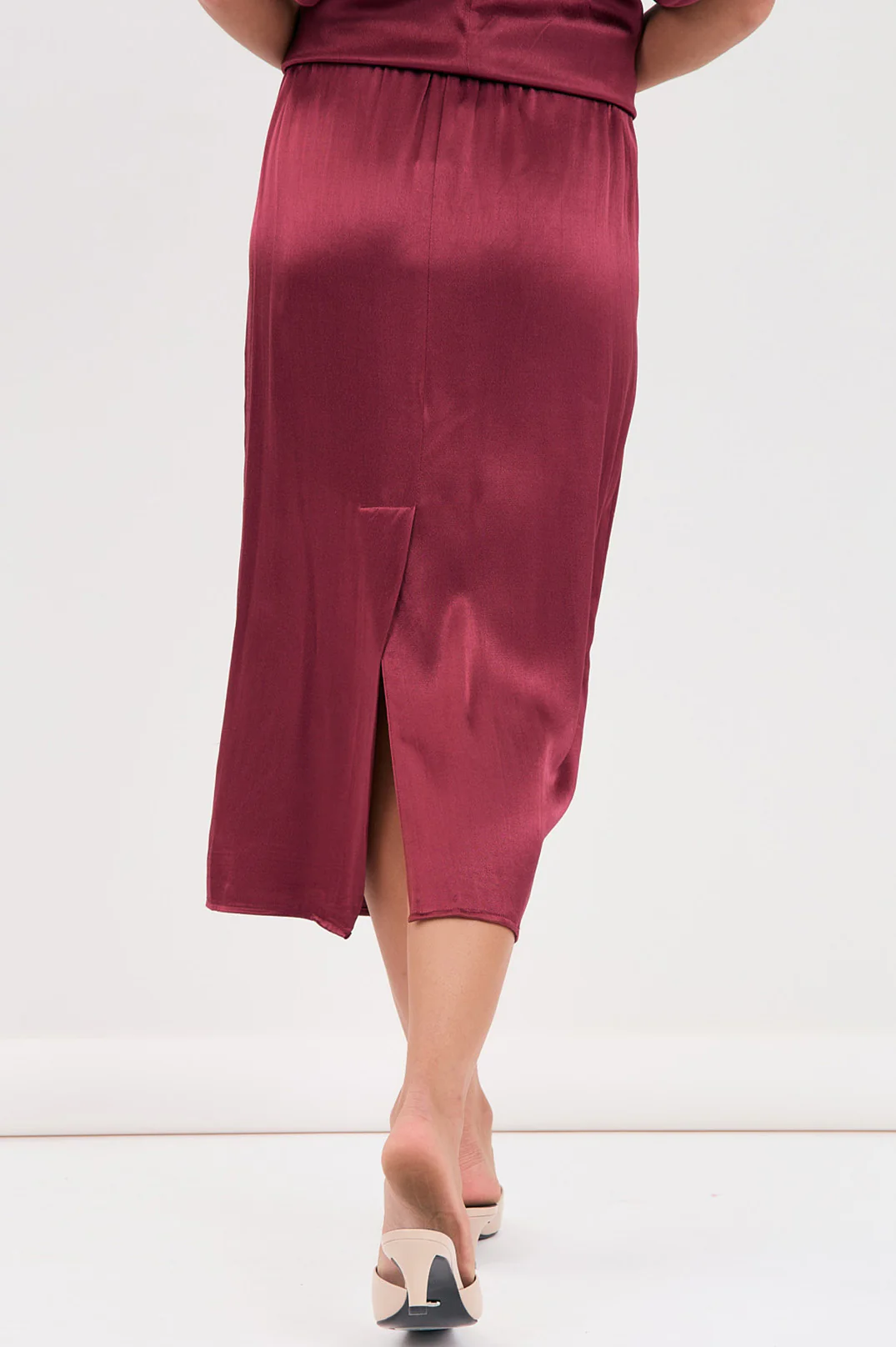 Brook Satin Skirt (Burgundy) - Image 5