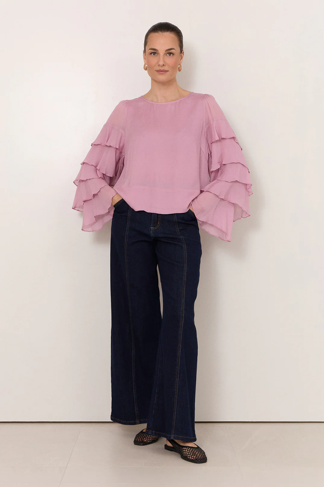 Brydie Ruffle Sleeve Top (Mauve) - Image 3