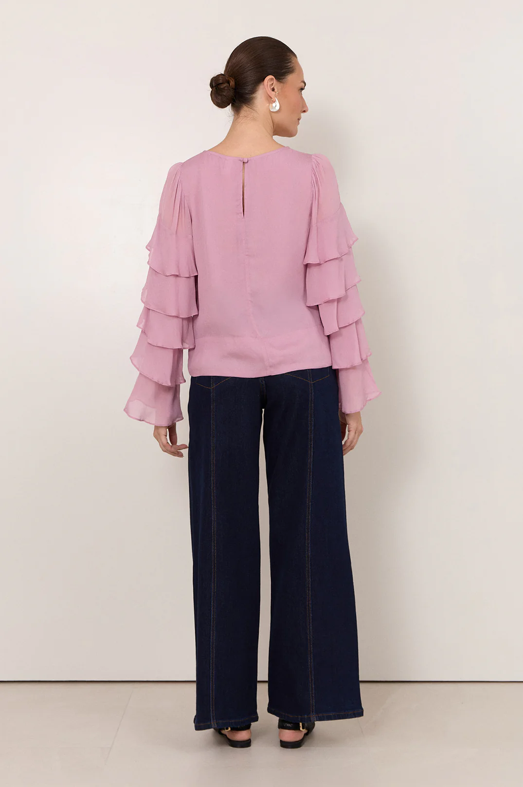 Brydie Ruffle Sleeve Top (Mauve) - Image 4