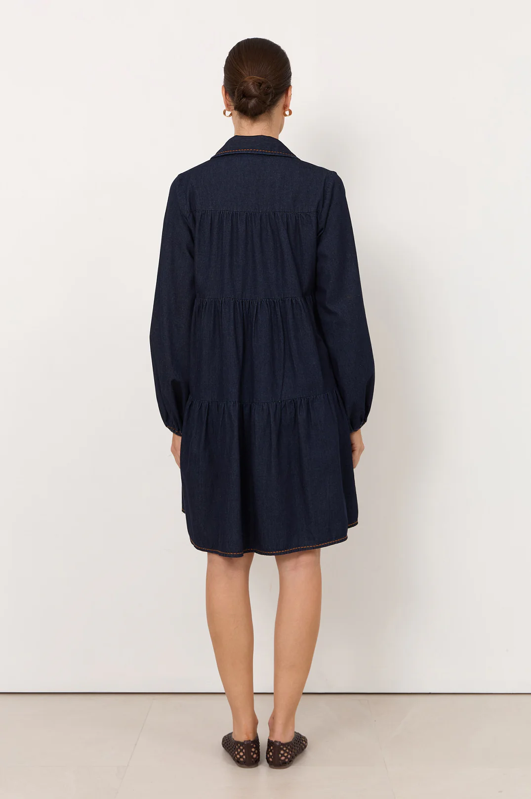 Calli Lightweight Denim Short Dress (Dark Denim) - Image 4