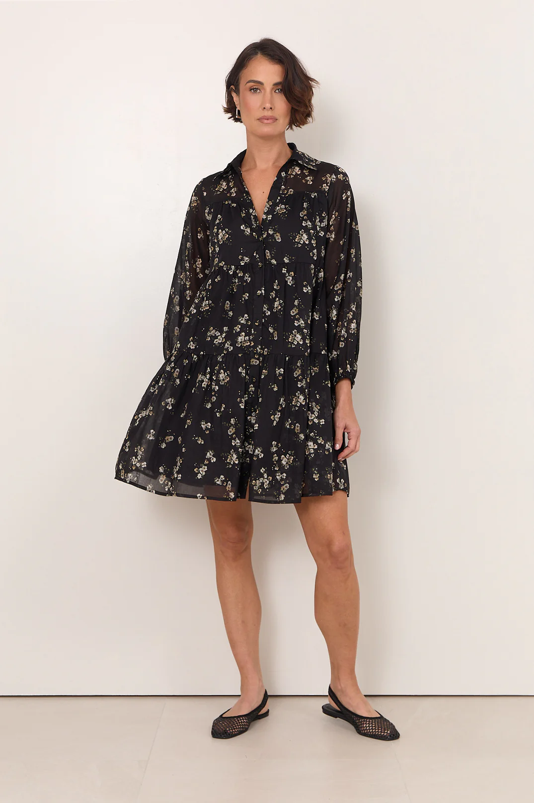 Calli Tiered Short Dress (Print) - Image 2