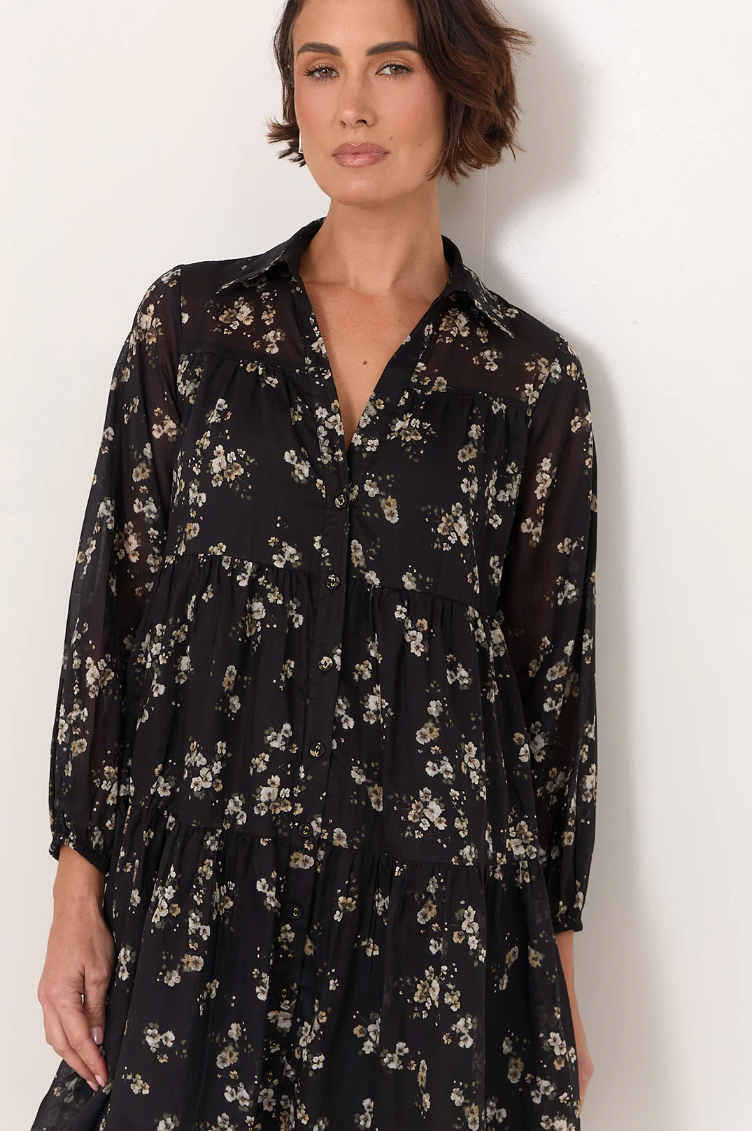 Calli Tiered Short Dress (Print) - Image 3