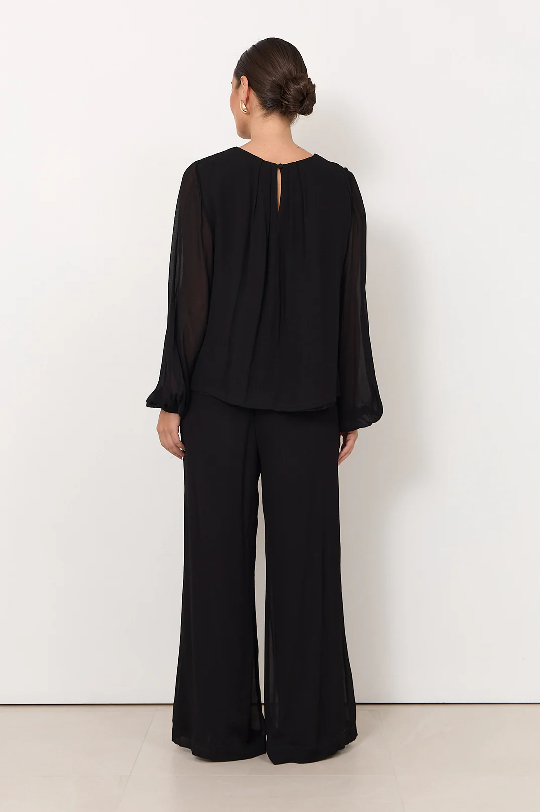 Candice Long Sleeve Top (Black) - Image 4