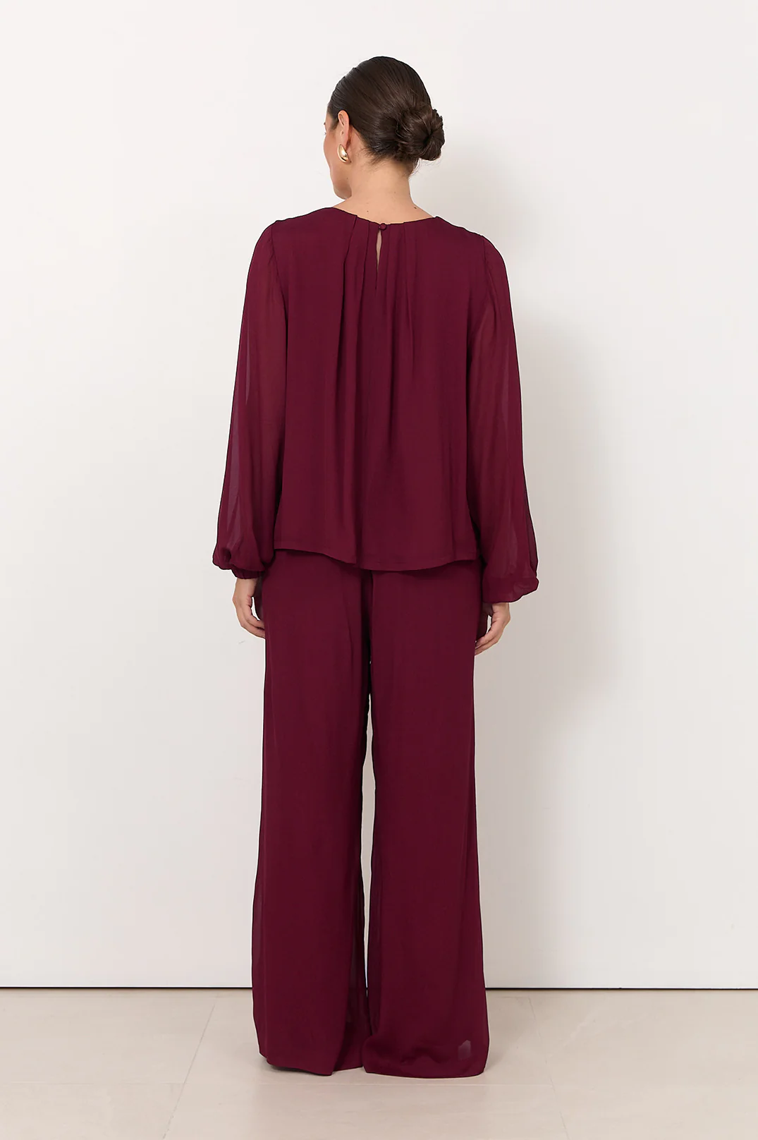 Candice Long Sleeve Top (Wine) - Image 5