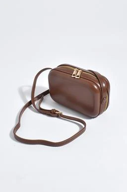 Cara Curved Camera Crossbody Bag (Chocolate) - Image 2
