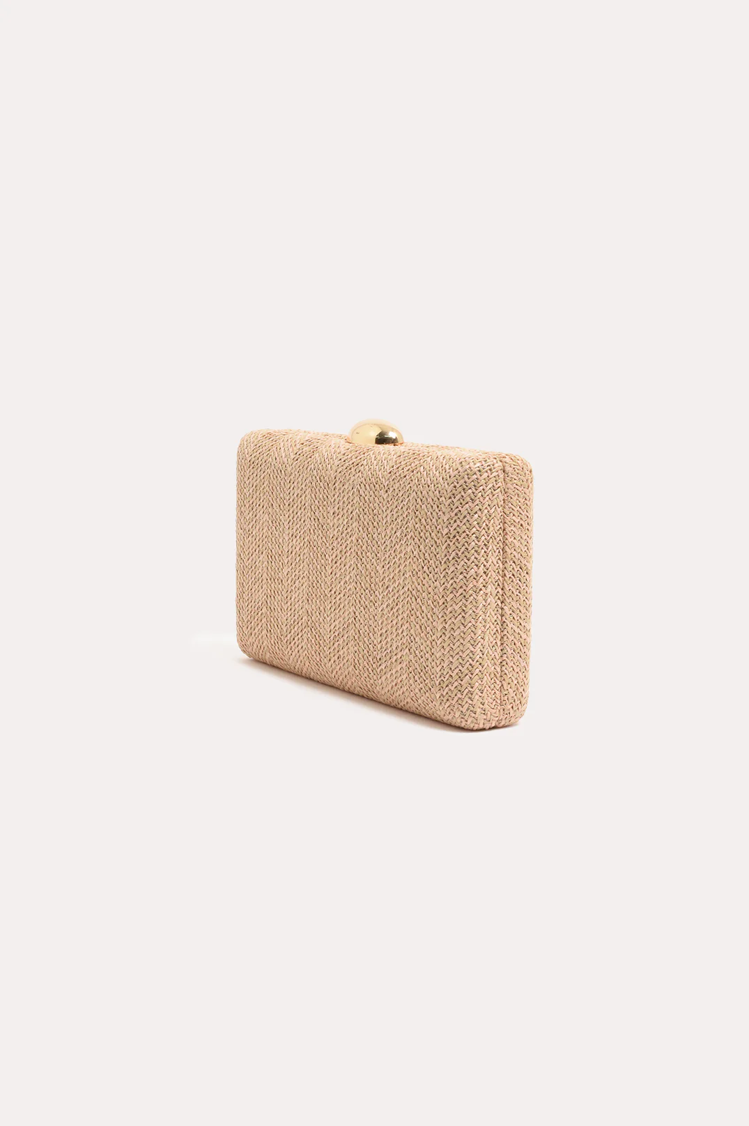 Catalina Structured Weave Clutch (Natural/Peach) - Image 2