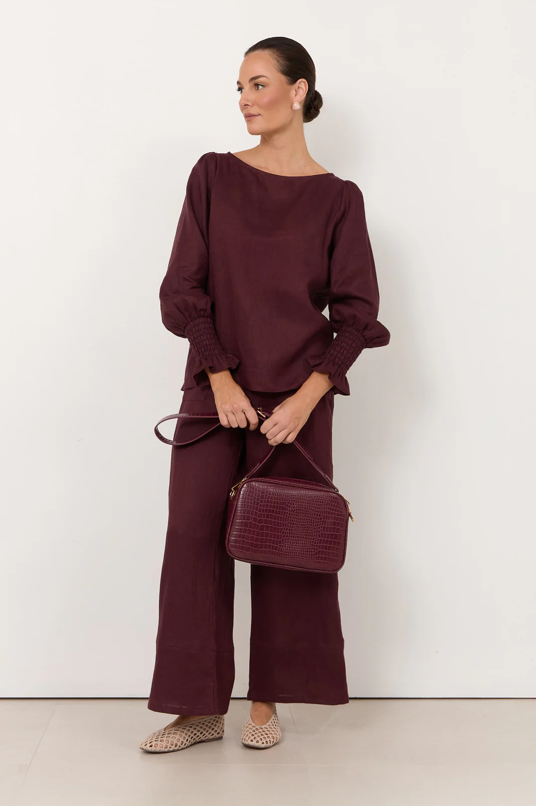Charli Croc Camera Bag (Plum) - Image 2