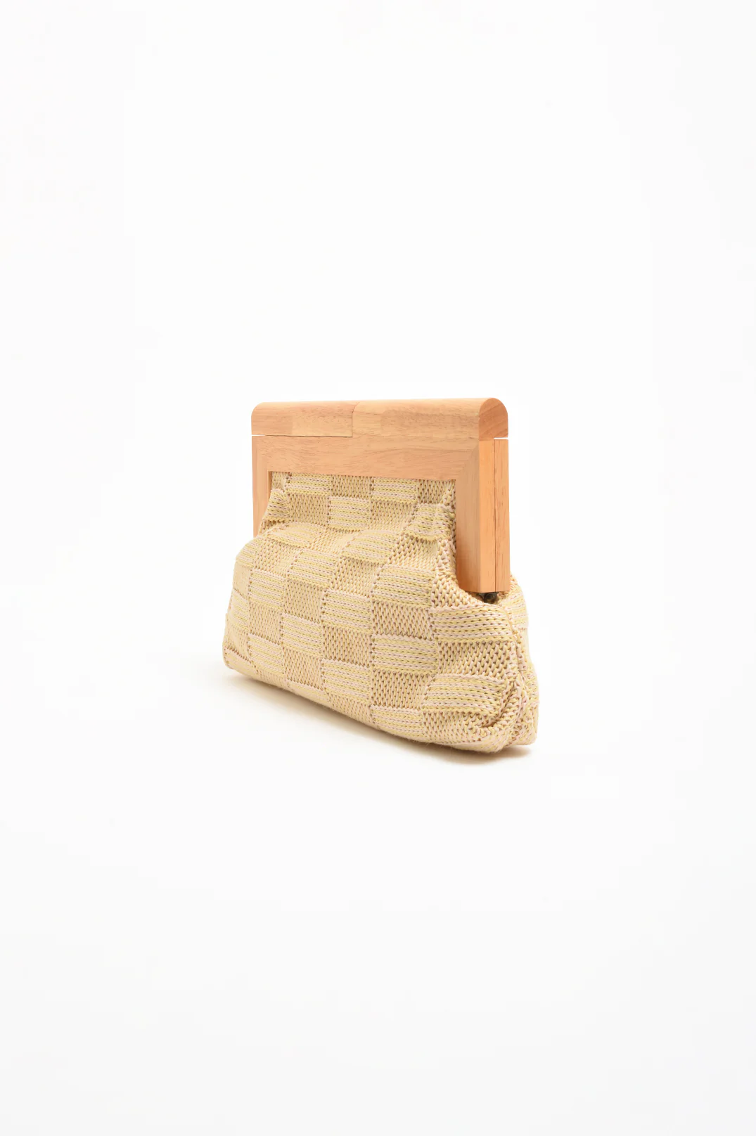 Check Weave Timber Frame Clutch (Natural) - Image 3