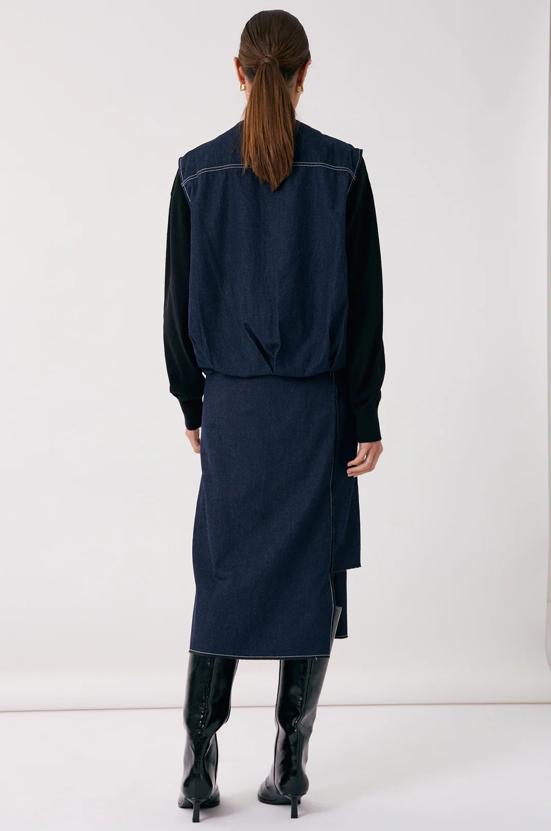 Cindy Zip Front Vest (Denim) - Image 4