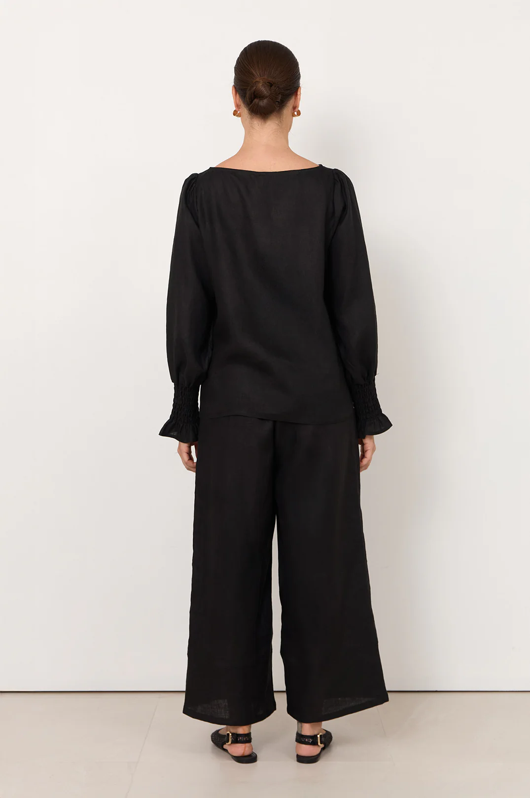 Clover Linen Top (Black) - Image 4