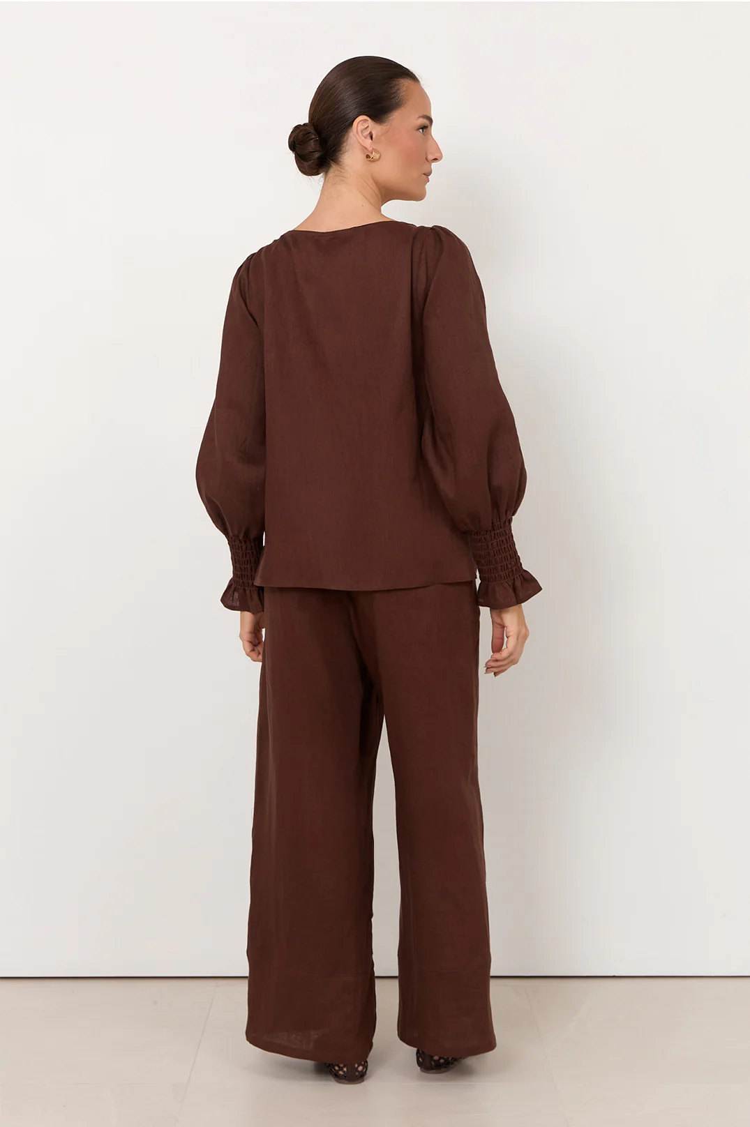 Clover Linen Top (Chocolate) - Image 4