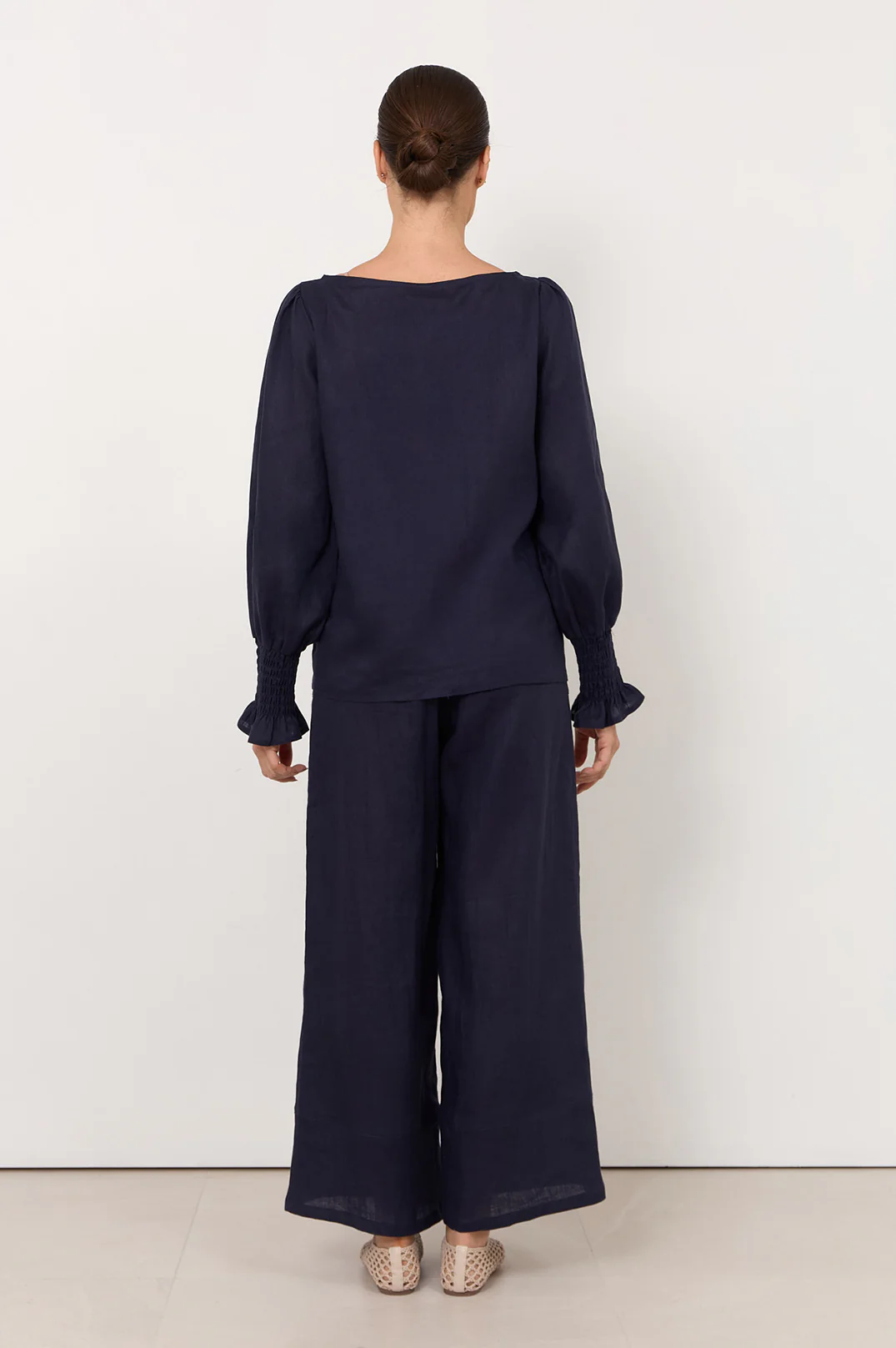 Clover Linen Top (Navy) - Image 4