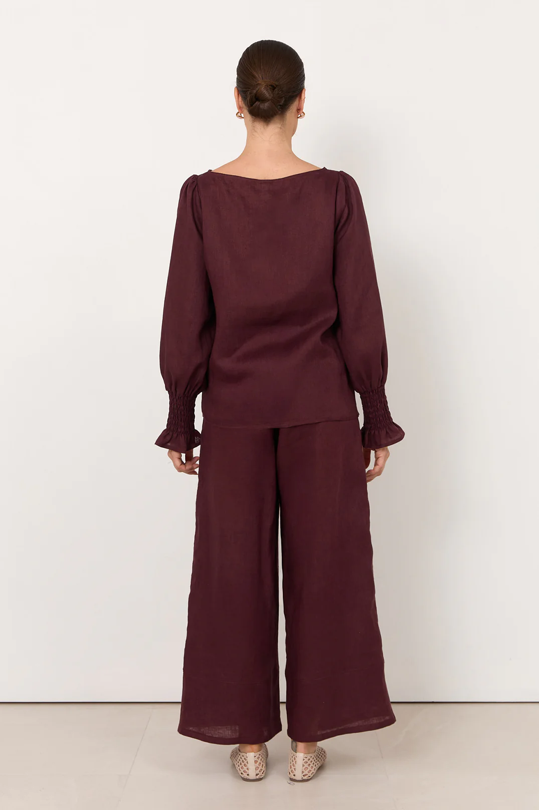Clover Linen Top (Plum) - Image 3