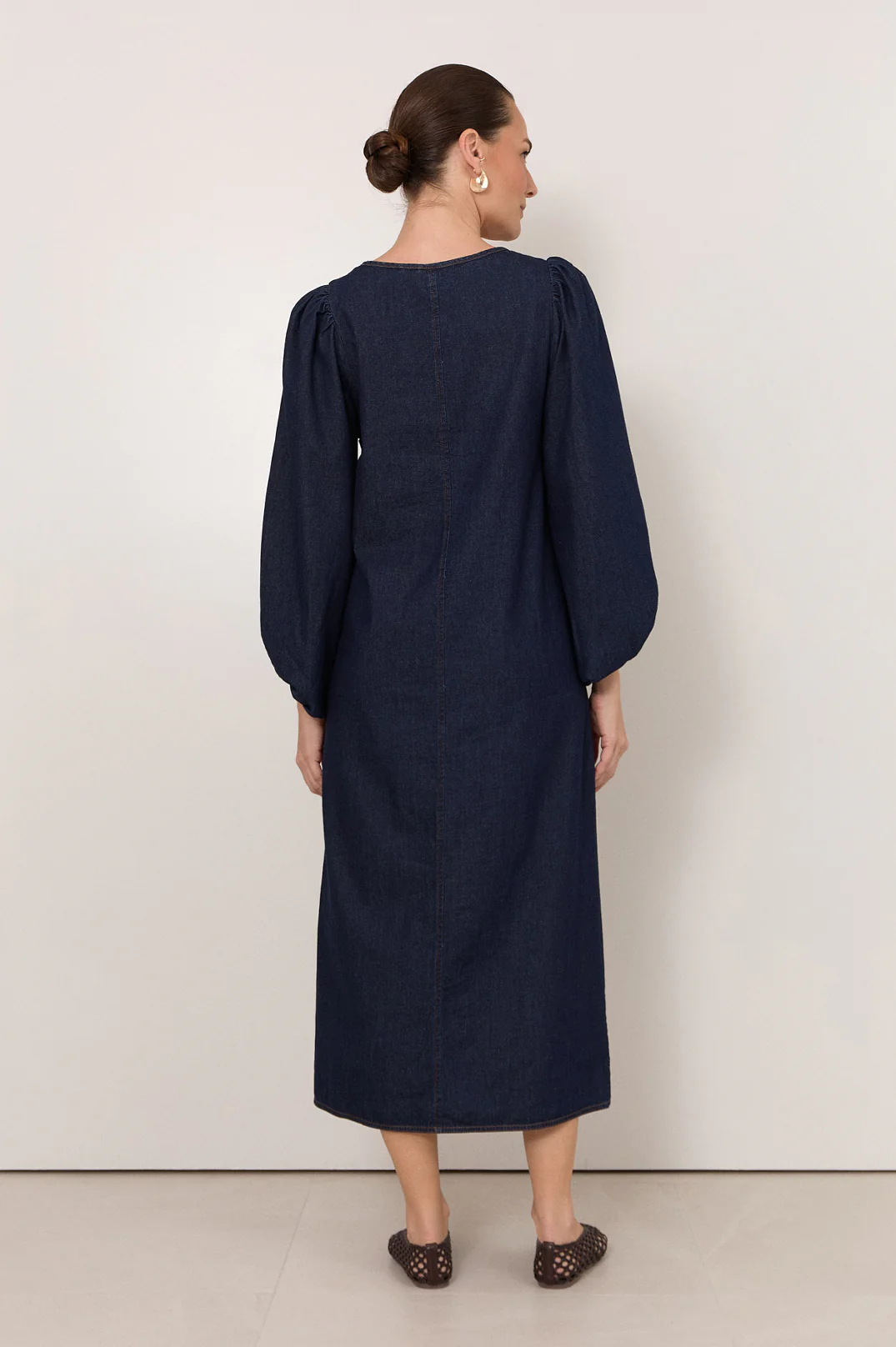 Cosima Lightweight Denim Midi Dress (Denim) - Image 4