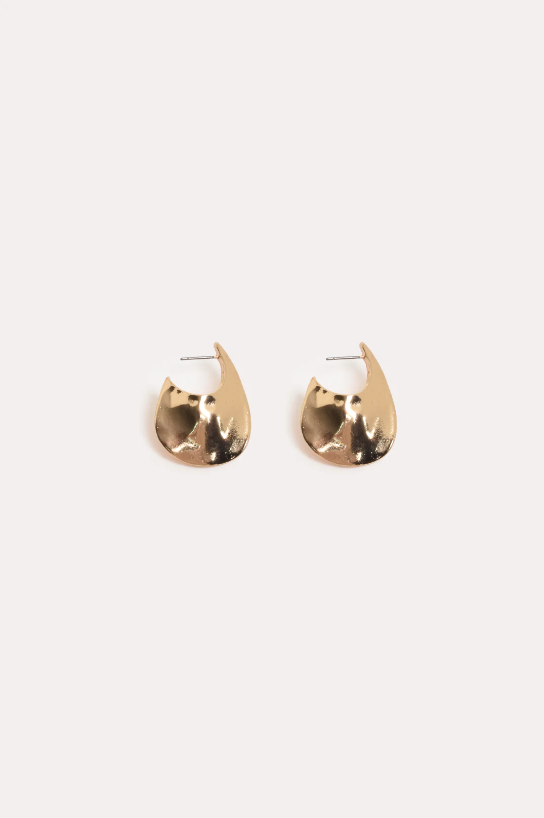 Curved Front Hoop Style Earrings (Gold) - Image 2