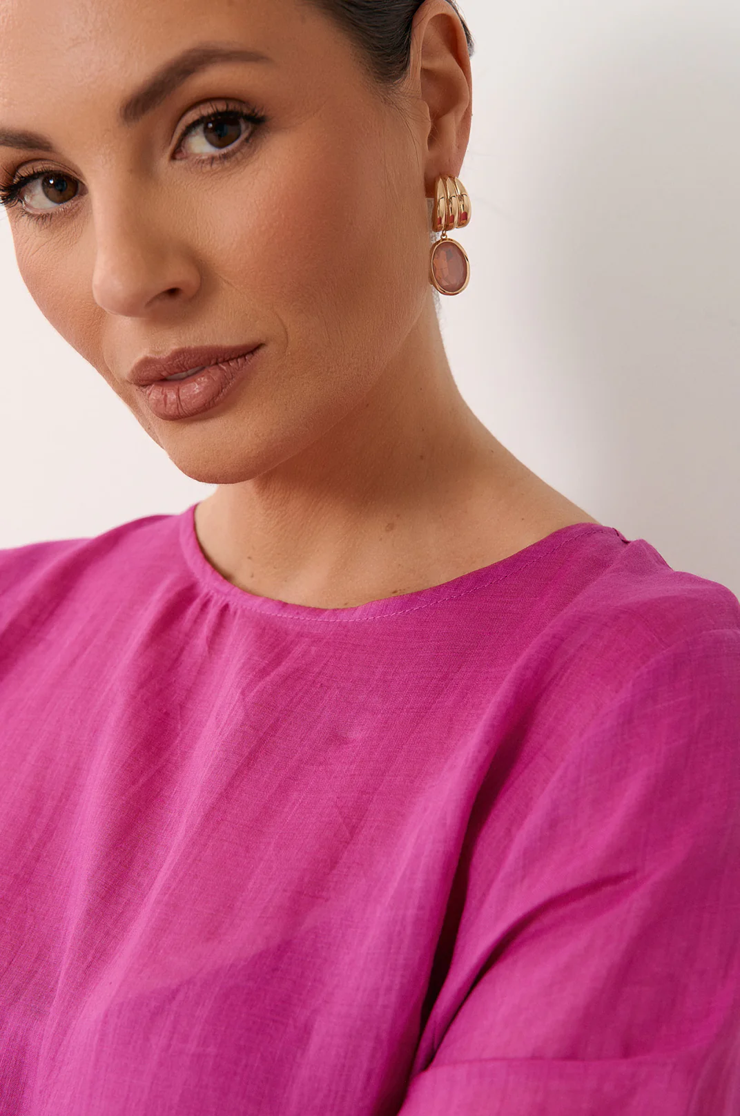 Curved Front Oval Drop Earrings (Lemon) - Image 3